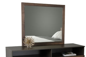 Homeroots Modern Dark Aged Oak Mirror  Wood 283077
