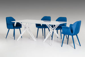 Homeroots 30" White Glass And Metal Dining Table  Glass 283098