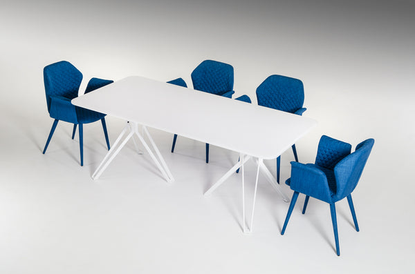 Homeroots 30" White Glass And Metal Dining Table  Glass 283098