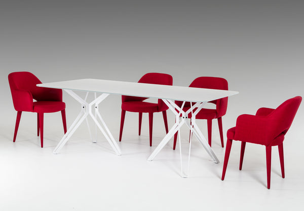 Homeroots 30" White Glass And Metal Dining Table  Glass 283098