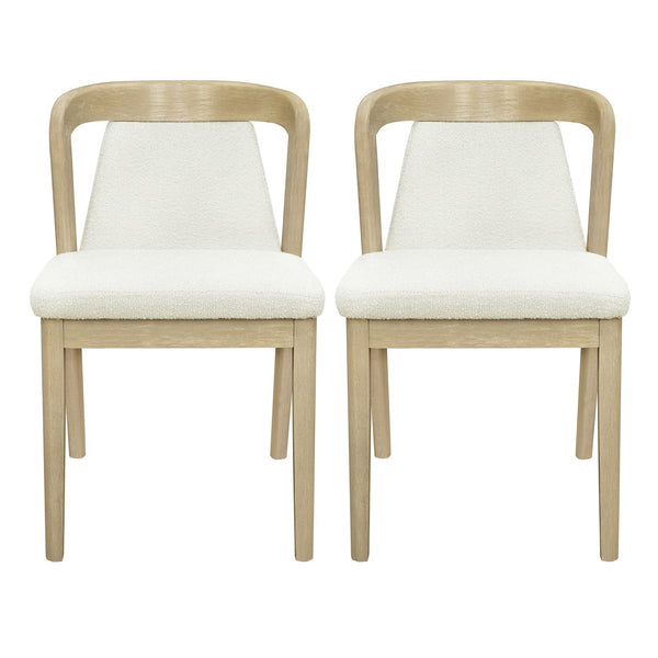 English Elm Christopher Knight Home® - Upholstered Backrest Armless Dining Chairs - Sleek Mid-Century Fabric Seats on Durable Oak Frame, 300lb Capacity Beige,Natural Ash N771P346002A