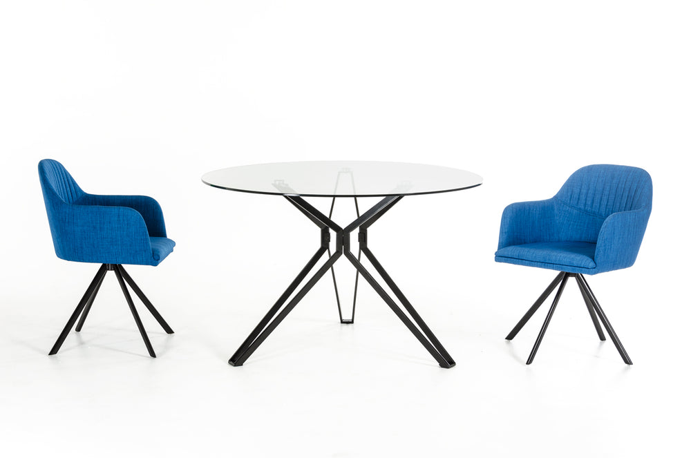 Homeroots 30" Glass And Metal Round Dining Table  Glass 283100