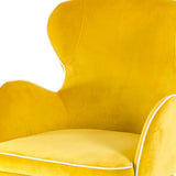 Homeroots Yellow Upholstered Fabric Dining Arm Chair  Metal 283127