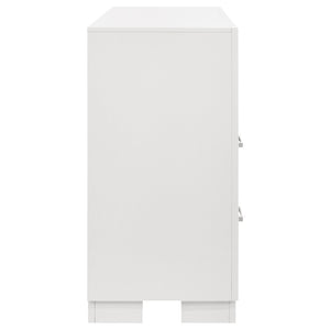 English Elm Polk Six Drawer Dresser in Snow White with Silver Bar Pulls for Modern Bedrooms B062P447709