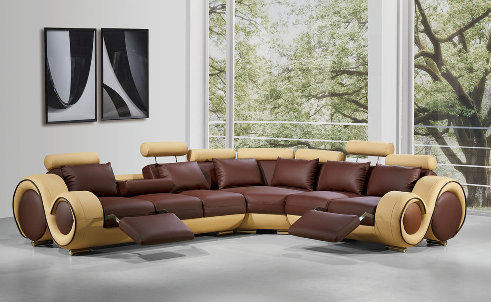 Homeroots 31" Bonded Leather And Wood Sectional Sofa   283153