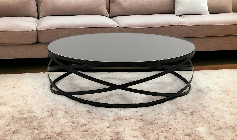 Homeroots 13" Black Metal And Glass Coffee Table   283164