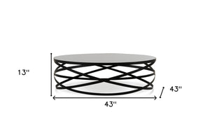 Homeroots 13" Black Metal And Glass Coffee Table   283164