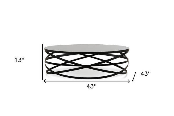 Homeroots 13" Black Metal And Glass Coffee Table   283164