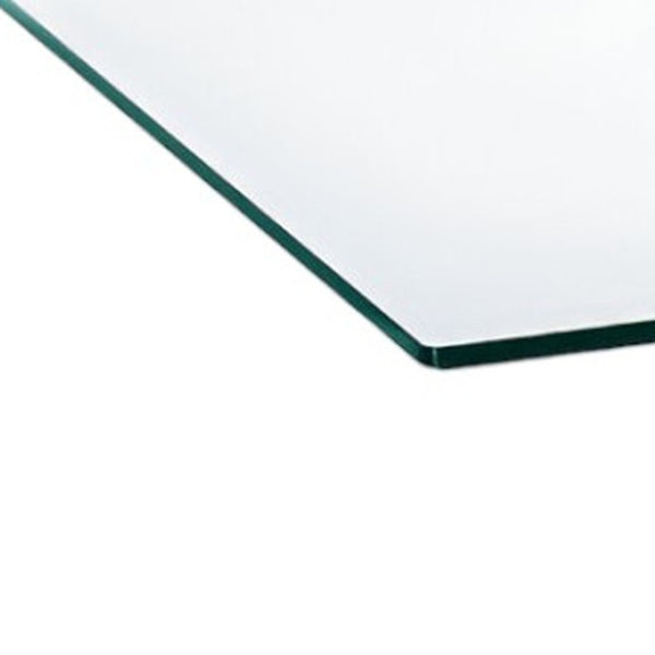 HomeRoots 47" Modern Glass Coffee Table with Silver Steel Cross Legs - Stylish, Sturdy Centerpiece for Any Room 283165