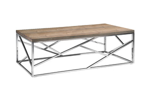 Homeroots 15" Walnut Veneer And Steel Coffee Table   283169