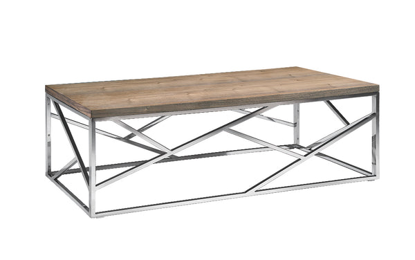 Homeroots 15" Walnut Veneer And Steel Coffee Table   283169