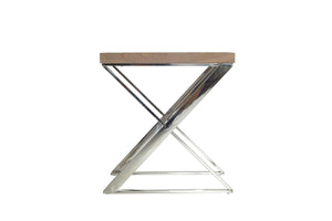 Homeroots Modern Ash And Steel End Table   283171