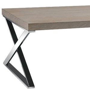 Homeroots 15" Antique Ash Veneer And Steel Coffee Table   283173