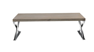 Homeroots 15" Antique Ash Veneer And Steel Coffee Table   283173