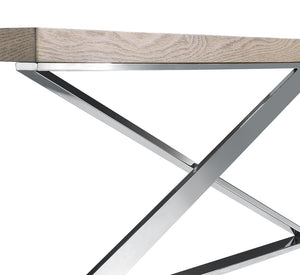 Homeroots 15" Antique Ash Veneer And Steel Coffee Table   283173