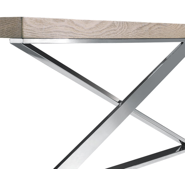 Homeroots 15" Antique Ash Veneer And Steel Coffee Table   283173