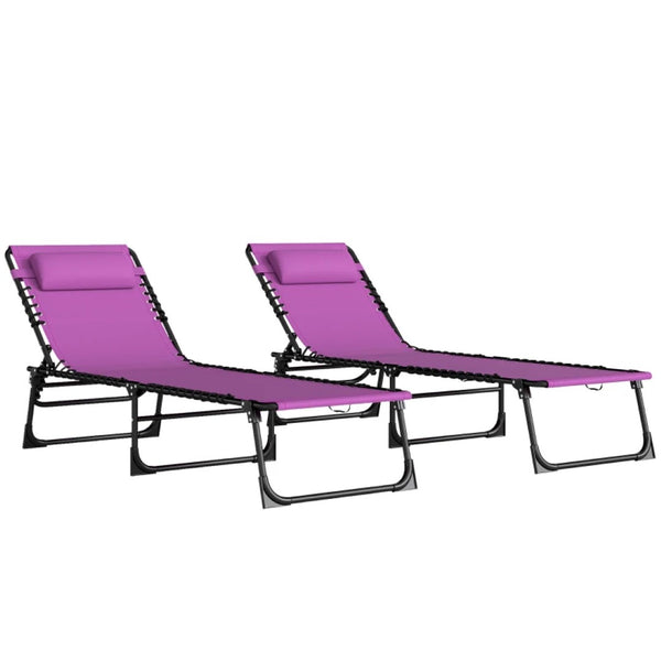 English Elm 2 Mesh Reclining Outdoor Chaise Loungers Foldable Steel Frame Pool Beach Set T3971P467097