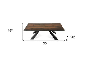 Homeroots 15" Ship Wood And Metal Coffee Table   283183