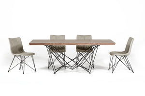Homeroots Light Brown And Black Solid Wood And Metal Dining Table   283195