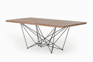 Homeroots Light Brown And Black Solid Wood And Metal Dining Table   283195