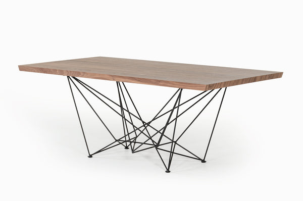 Homeroots Light Brown And Black Solid Wood And Metal Dining Table   283195
