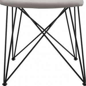 Homeroots Set Of Two Gray And Black Upholstered Faux Leather Dining Side Chairs  Metal 283209