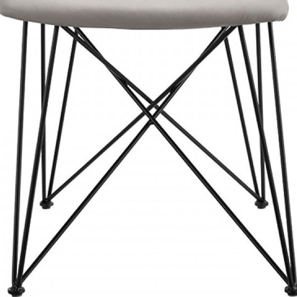 Homeroots Set Of Two Gray And Black Upholstered Faux Leather Dining Side Chairs  Metal 283209