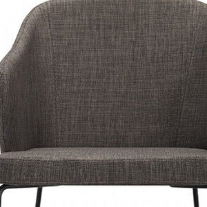 Homeroots Set Of Two Gray And Black Upholstered Fabric Wing Back Dining Arm Chairs  Metal 283212