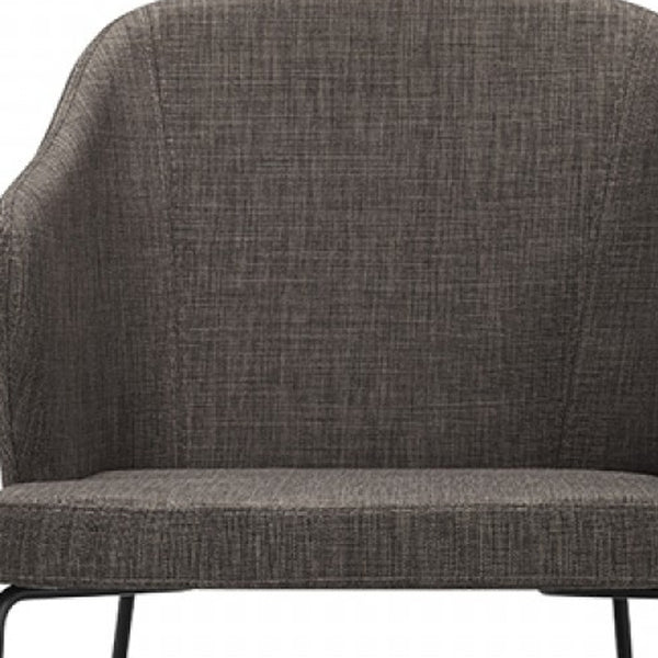 Homeroots Set Of Two Gray And Black Upholstered Fabric Wing Back Dining Arm Chairs  Metal 283212