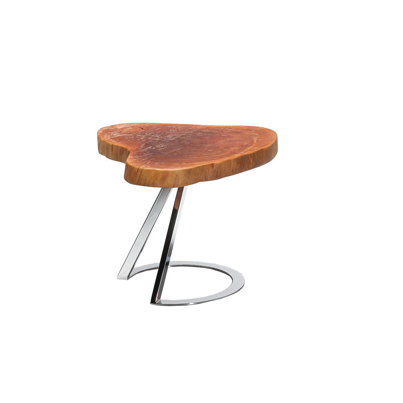 Homeroots 16" Live Edge Wood And Steel End Table   283222