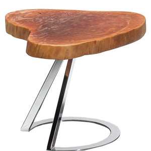 Homeroots 16" Live Edge Wood And Steel End Table   283222