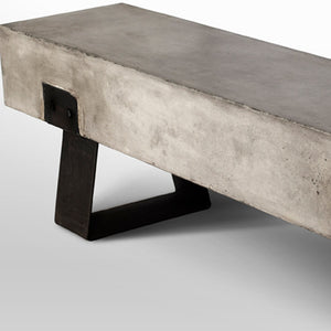 Homeroots 75" Gray And Black Metal And Concrete Indoor Outdoor Bench  Concrete 283275