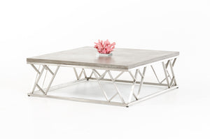 Homeroots 13" Concrete And Steel Coffee Table   283278