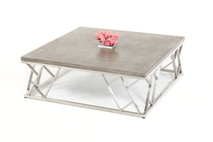 Homeroots 13" Concrete And Steel Coffee Table   283278