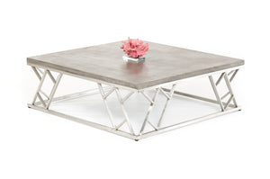 Homeroots 13" Concrete And Steel Coffee Table   283278
