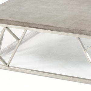 Homeroots 13" Concrete And Steel Coffee Table   283278