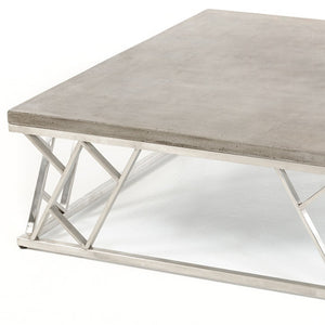Homeroots 13" Concrete And Steel Coffee Table   283278