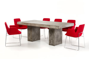 Homeroots Dark Gray Concrete Dining Table  Concrete 283280