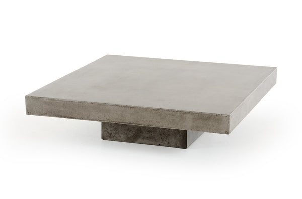 Homeroots 43" Gray And Dark Gray Concrete Square Coffee Table   283282