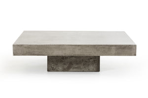Homeroots 43" Gray And Dark Gray Concrete Square Coffee Table   283282