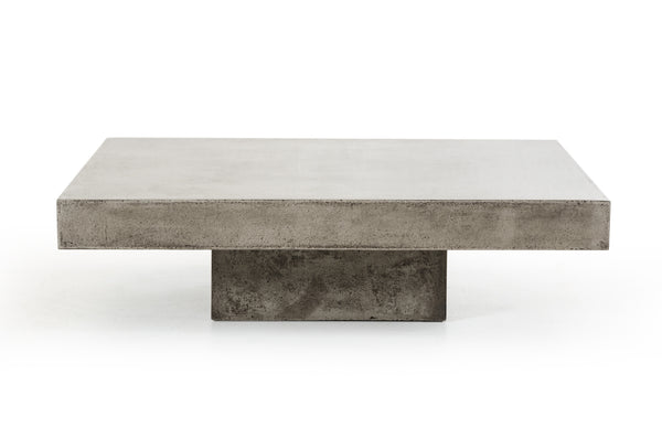 Homeroots 43" Gray And Dark Gray Concrete Square Coffee Table   283282
