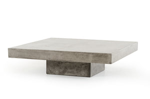 Homeroots 43" Gray And Dark Gray Concrete Square Coffee Table   283282