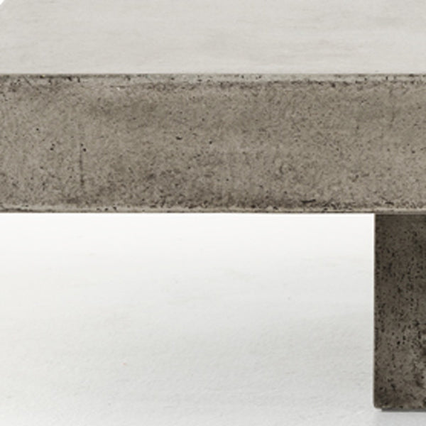 Homeroots 43" Gray And Dark Gray Concrete Square Coffee Table   283282