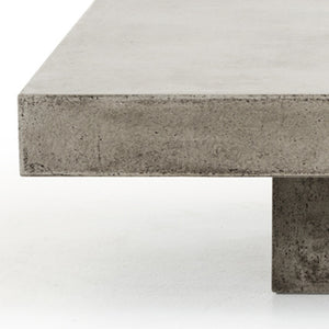 Homeroots 43" Gray And Dark Gray Concrete Square Coffee Table   283282