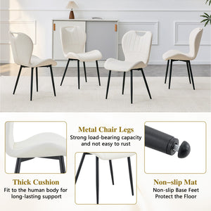 English Elm Set of 4 Olive Fabric Dining Chairs Ergonomic Cushion Black Steel Frame Modern White+Black W1151P454887