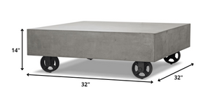 Homeroots 14" Concrete And Metal Coffee Table   283300