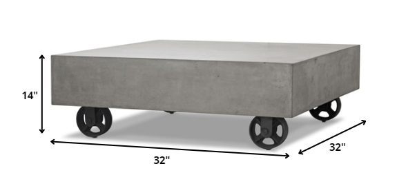 Homeroots 14" Concrete And Metal Coffee Table   283300
