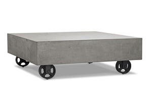 Homeroots 14" Concrete And Metal Coffee Table   283300