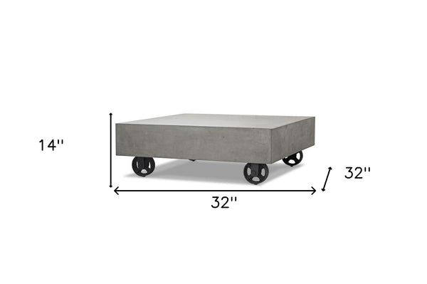 Homeroots 14" Concrete And Metal Coffee Table   283300
