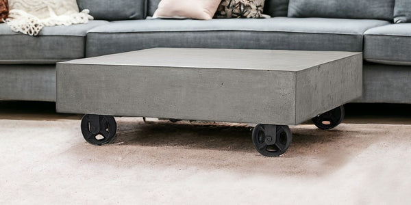 Homeroots 14" Concrete And Metal Coffee Table   283300
